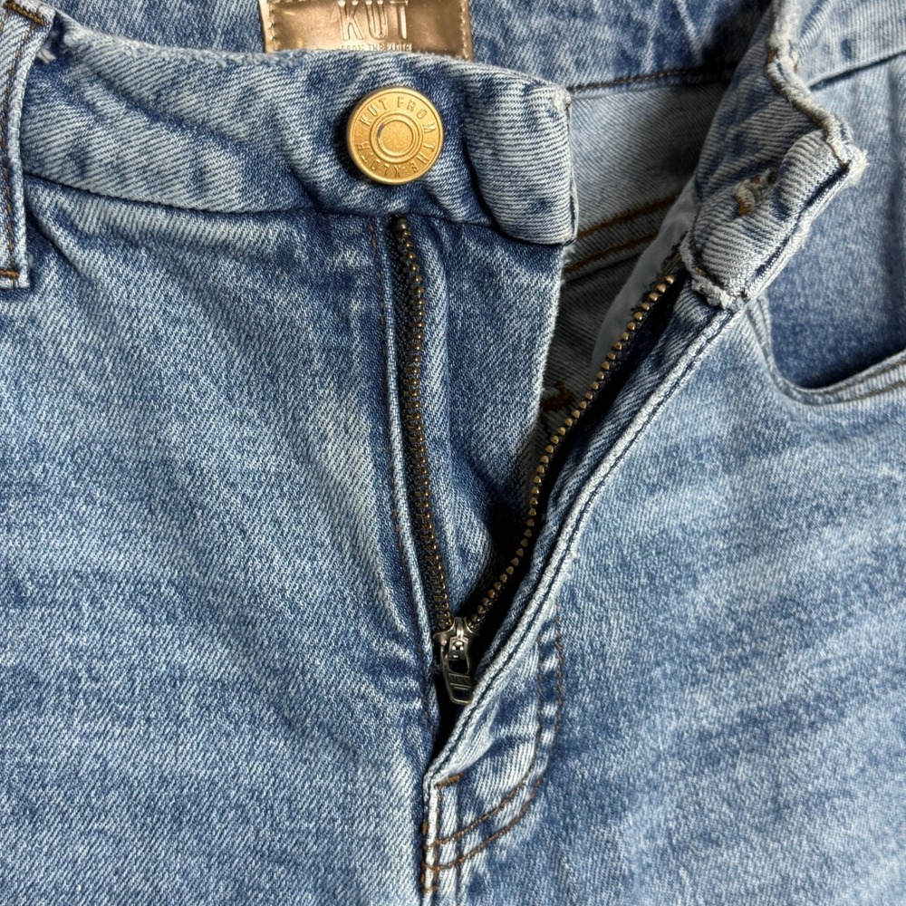 Kut from the Kloth Wide Leg Raw Hem Jeans Medium Wash KG1831MA3 Size 4 - Picture 8 of 11